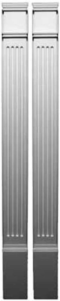 6 1/4"W x 90"H x 2 1/2"P Fluted Pilaster w/Plinth Block (Set of 2)