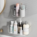 Wall Mounted Storage Organizer Bins Organizing Shelf Basket Clear Plastic Makeup Organizer Adhesive Hanging Bin Fridge Organizer for Bathroom,Kitchen,Cabinet,Pantry,Countertops (XL+L)