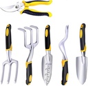 Pruning Shears,Garden Clippers,Garden Scissors,Garden Tools for Gardening,Garden Tools Set,6 Pieces Gardening Hand Tools,Heavy Duty Outdoor Gardening Work Set,Gardening Kit