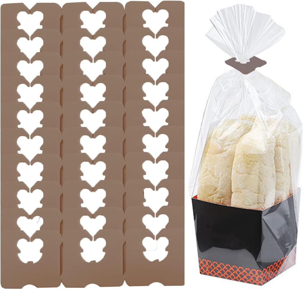 100 Pieces Reusable Plastic Bread Bag Clips Keep Your Food Fresh Longer After Opening 7/8 x 7/8 inches (Brown)
