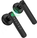 Fingerprint Door Lock, Smart Door knob, Biometric Door Lock, Bedroom Door knob with Code and App, Keypad Keyless Entry with Handle for Home Hotel Office Apartment,Deep Black