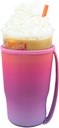 GoCuff Iced Coffee Sleeves Reusable Neoprene Insulator With Handle for Iced Coffee Cups, Cold Beverage Compatible For Soda, Latte, And Other Coffee Cups – Sunset Ombre (Large 32oz)