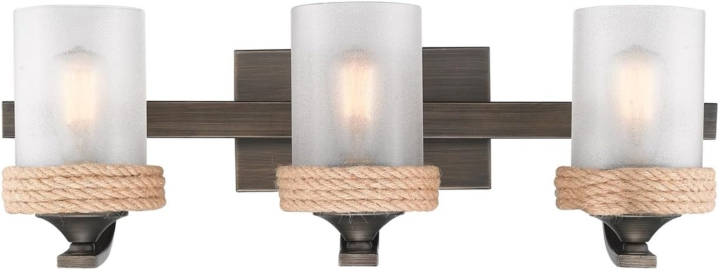 Golden Lighting 1048-BA3 GMT-CS Chatham Bath Fixture, Gunmetal Bronze