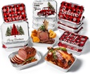 MALLMALL6 40Pcs Christmas Believe Tin Foil Containers with Lids Covers for Cookie Exchange & Goody Party Leftovers in 4 Xmas Holiday Designs Santa Gift Aluminum Food Storage Pans 5.9" W X 3.9" L X 2"
