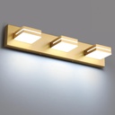 SineRise LED Modern Bathroom Vanity Light Fixtures (3-Light, 24-Inch), Matte Gold Modern Acrylic Bathroom Wall Lighting Fixtures Over Mirror (Cool White 6000K)