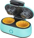 Double Waffle Bowl Maker – 3.5 Inch Non-Stick Waffle Bowl Iron with Cool Touch Housing, Preheat Indicator & Non-Slip Feet – Blue Electric Waffle Bowl Maker for Ice Cream, Dessert, Tacos & More