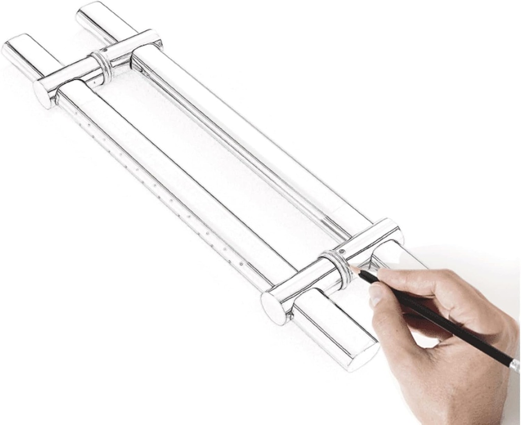 Push Pull Door Handle, Heavy-Duty Stainless Steel Door Handle,Long Door Handle,Barn Door Pull Handle,Glass Door Handle, Hole Center Spacing Adjustable Set (Size : 40cm)