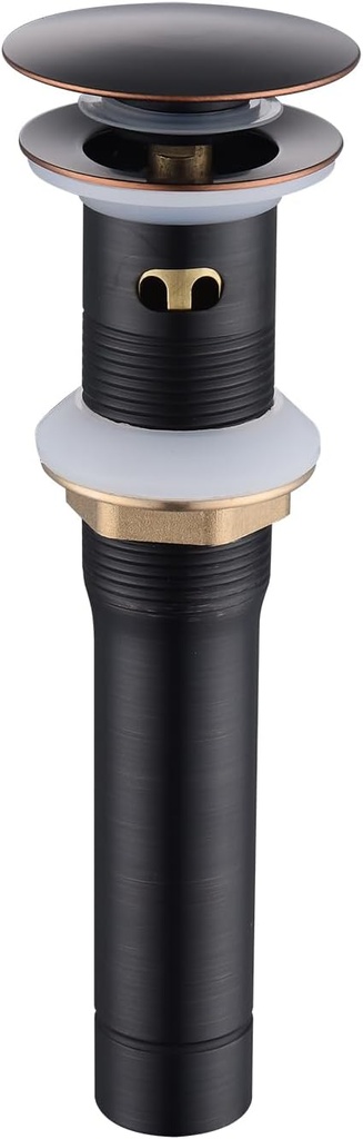 Bathroom Sink Drain, Vessel Sink Pop Up Drain Kit Oil Rubbed Bronze with Overflow Strainer Basket Hair Catcher, Detachable Basket Stopper Brass and Stainless Steel