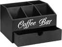 Coffee Station Organizer,Coffee and Tea Condiment Storage Organizer,Rustic,Storage Basket for Coffee Bar Countertop, Style B