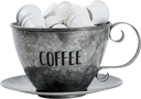 Boston Warehouse 35627 Cup & Saucer Coffee Pod Storage, Galvanized Metal