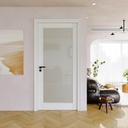 34"x80" CARB P2 Solid Core & Pre-Finished Thick SGCC Frost Glass Doors, Interior Door for House, Full Glass Swing Shaker w/o Prehung Jamb, Barn Door Slab, Wood Panel for Closet, Bedroom Doors