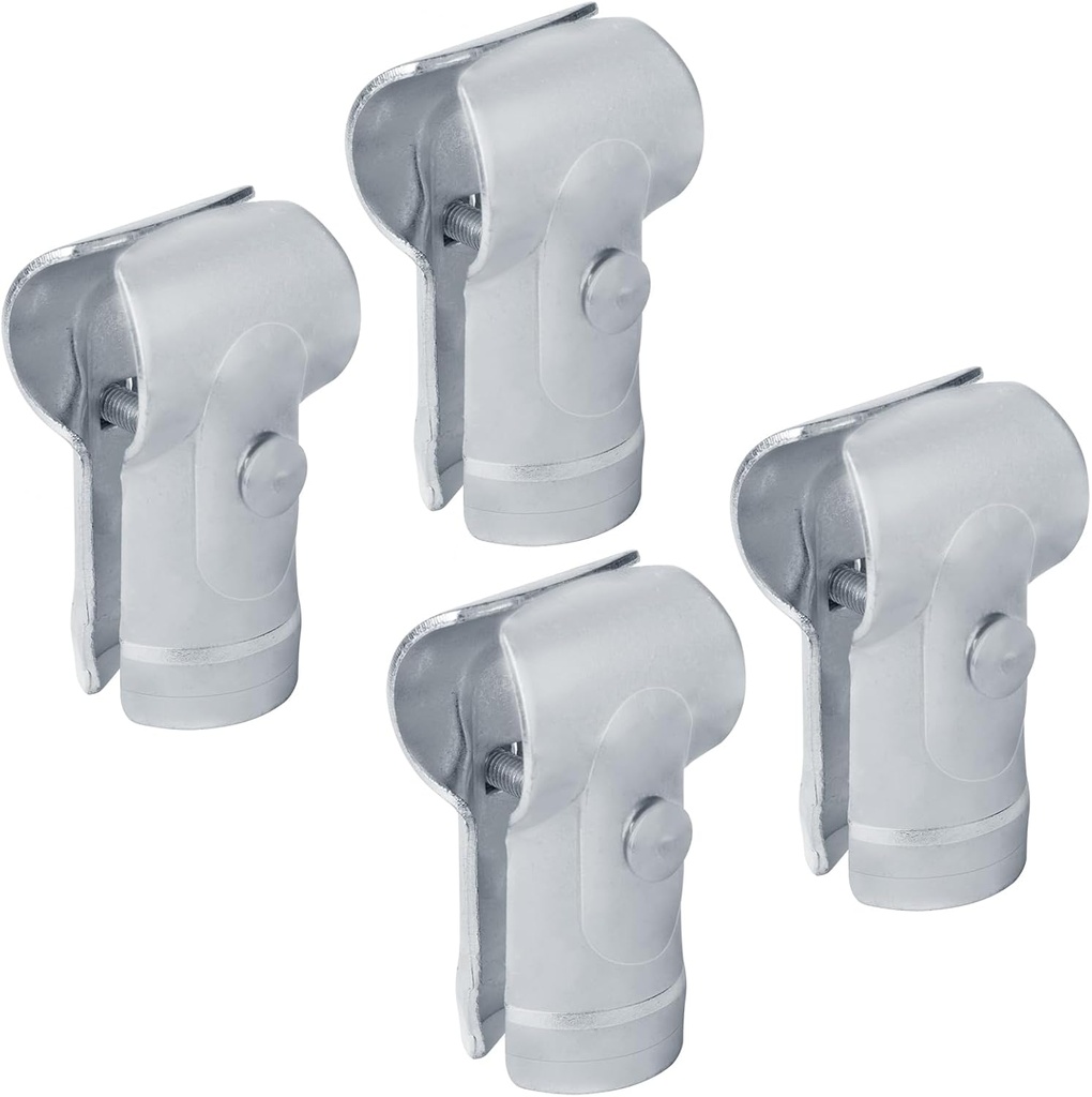 4 Pack 2" (1-7/8" OD) End Rail Clamp T Pipe Clamps Connector, 2 Way Connector for Chain Link Fence, 5/32" Thick