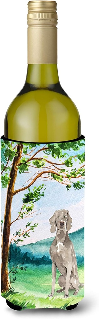 Caroline's Treasures CK2553LITERK Under The Tree Weimaraner Wine Bottle Hugger Bottle Cooler Sleeve Hugger Machine Washable Collapsible Insulator Beverage Insulated Holder