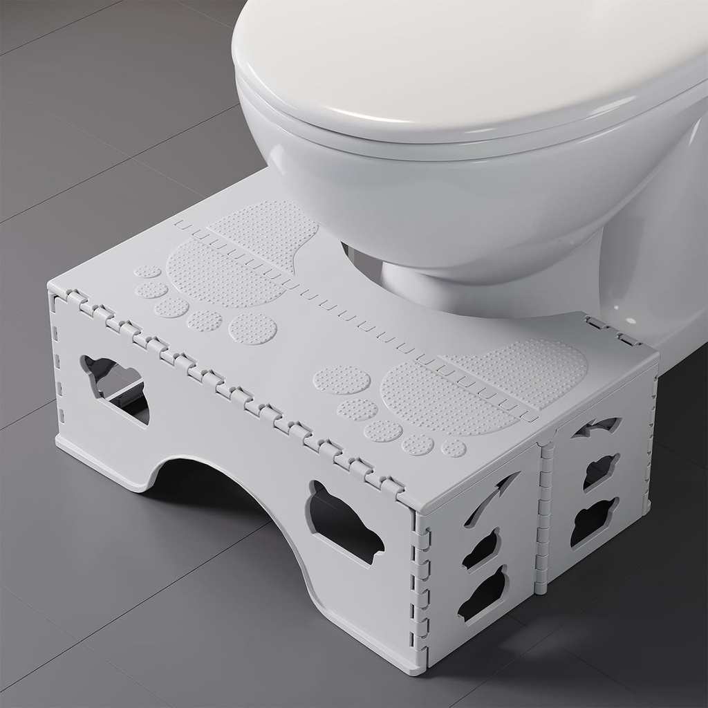 Foldable Toilet Stool Poop Stool Adult, Portable Squatting Potty for Travel Size, 7 Inch Toilet Stool Squat Adult, Collapsible Pooping Foot Stool for Bathroom, Toilet Step for Kids