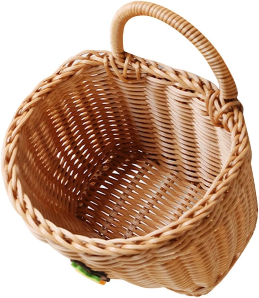 PRETYZOOM Carrot Pattern Wall Hanging Basket Rattan Hanging Baskets Kitchen Storage Fruit Vegetable Holder for Home