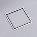 304 stainless steel square shower floor drain brushed gold-6-inch invisible bathtub drain pipe, bathroom tile insert, anti-blocking with detachable filter screen (6x6 Inch Brushed Nickel)