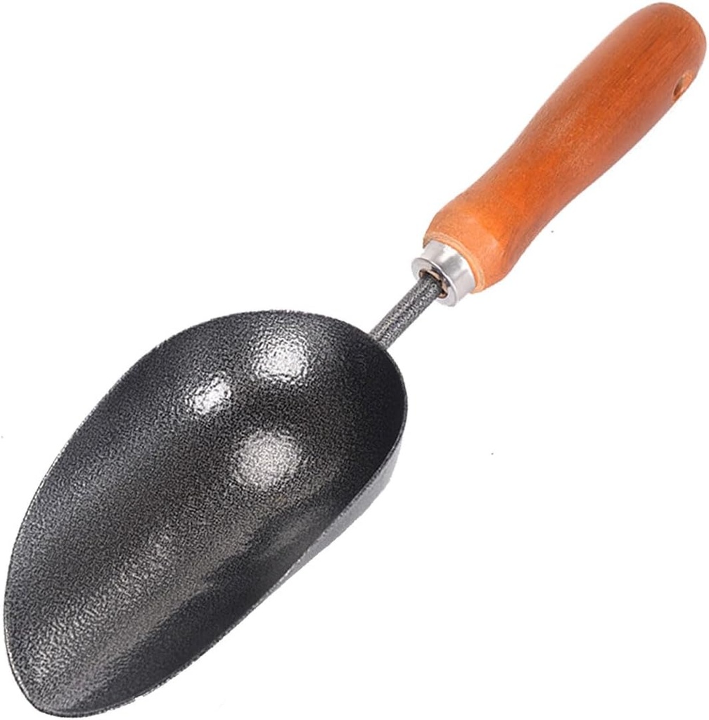 12.6’’ Garden Hand Trowel, Soil Scoop Wooden Handle, Stainless Steel Potting Shovel Spoon, for Flower Vegetables Soil Transplanting, Weeding, Moving, Digging, Planting Garden Plant
