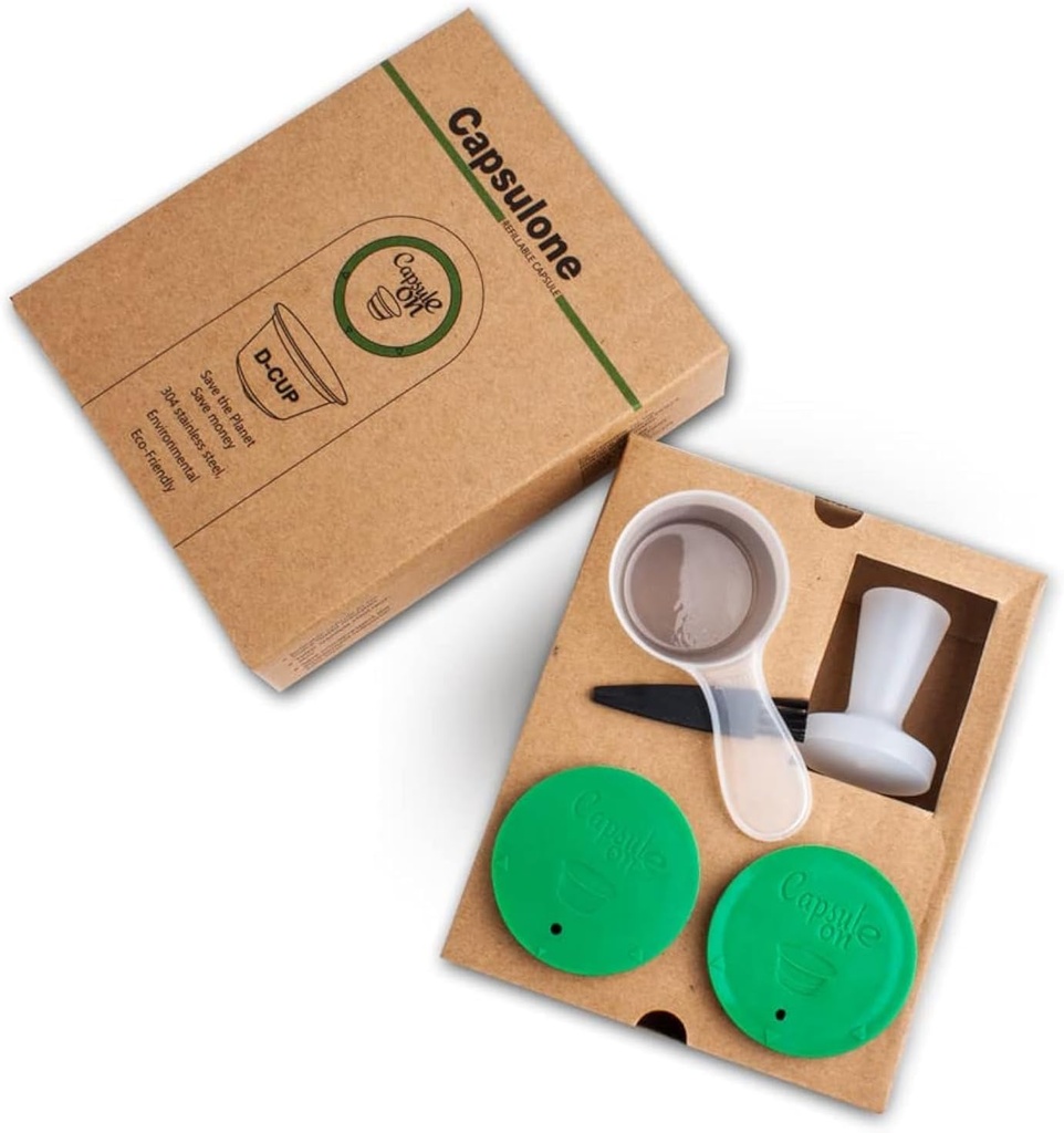 Stainless Steel Refillable Coffee Capsule fit for Dolce Gusto cafe maker Cream Reusable Coffee Pods Metal Permanent Coffee filter Compatible with Nescafe Dolce Gusto with 1 tamper