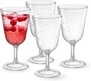 KLIFA- NICE- 12.6 ounce, Set of 4, Heavy-duty Acrylic Wine Glass, Plastic Juice Cup, Shatter-proof Drinking Glasses, BPA-Free, Plastic Drinkware, Dishwasher Safe, Reusable Goblet, (Clear)