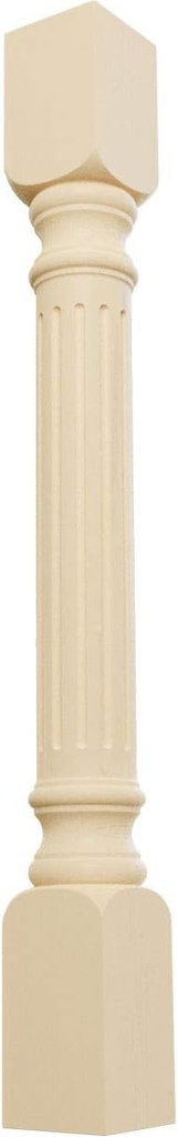 Ekena Millwork COL03X03X35RIMA Richmond Fluted Cabinet Column (Top Block: 6 1/8", Bottom Block: 7 1/8"), 3 3/4"W x 3 3/4"D x 35 1/2"H, Maple