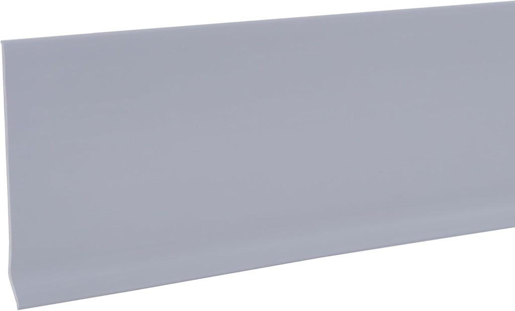 M-D Building Products 4-Inch x 60-Feet Dry Back Vinyl Wall Base, Flexible Dry Back Vinyl Trim with Toe - Easy Install Molding Trim for Floors and Baseboards, Silver Gray (73898)