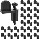 Blulu 24 Pack 3/8 in Nylon Window Screen Clip with Screws Offset Window Clips for Fastens Winter Window Screens, Storm Windows, Storm Panels, Screen Door Clips (Black)
