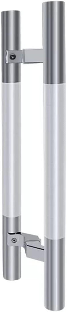 Brushed Push Pull Door Handles, H-Shape Barn Door Pull Handle with Mounting Screws, Two-Sided Door Push Bar for Wooden Door Glass Shower Door (60cm(23 5/8)