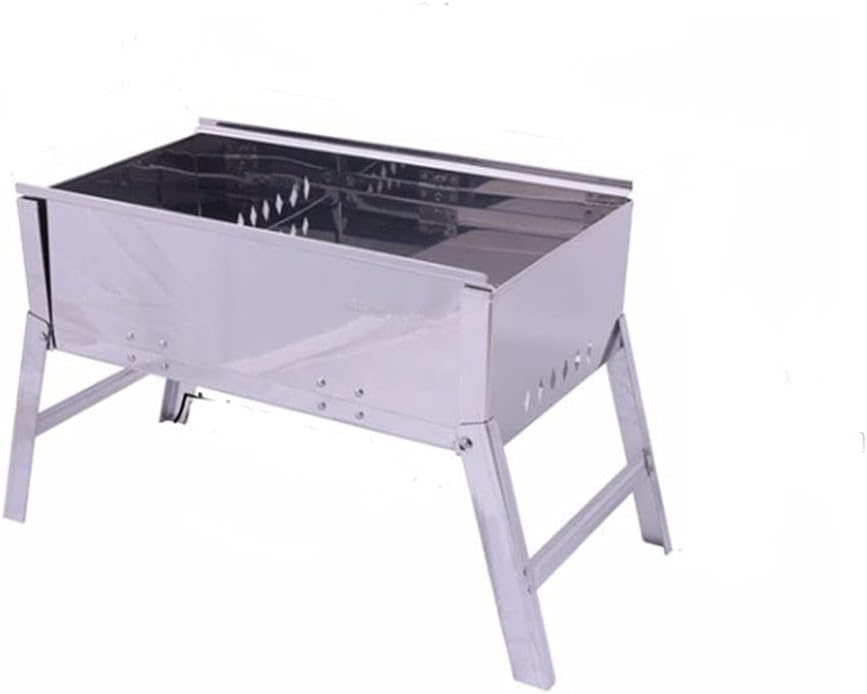 Grill Stainless Steel Barbecue Grill Outdoor Desktop Charcoal Grill Portable Folding Suitable for Backyard Garden (43 * 26 * 32cm) Outdoor Picnic Patio Backyard Camping BBQ (Color : A)