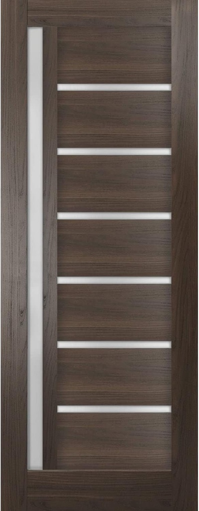 SARTODOORS Slab Barn Door Panel Frosted Glass | Quadro 4088 Chocolate Ash | Sturdy Finished Doors | Pocket Closet Sliding-32 x 84"