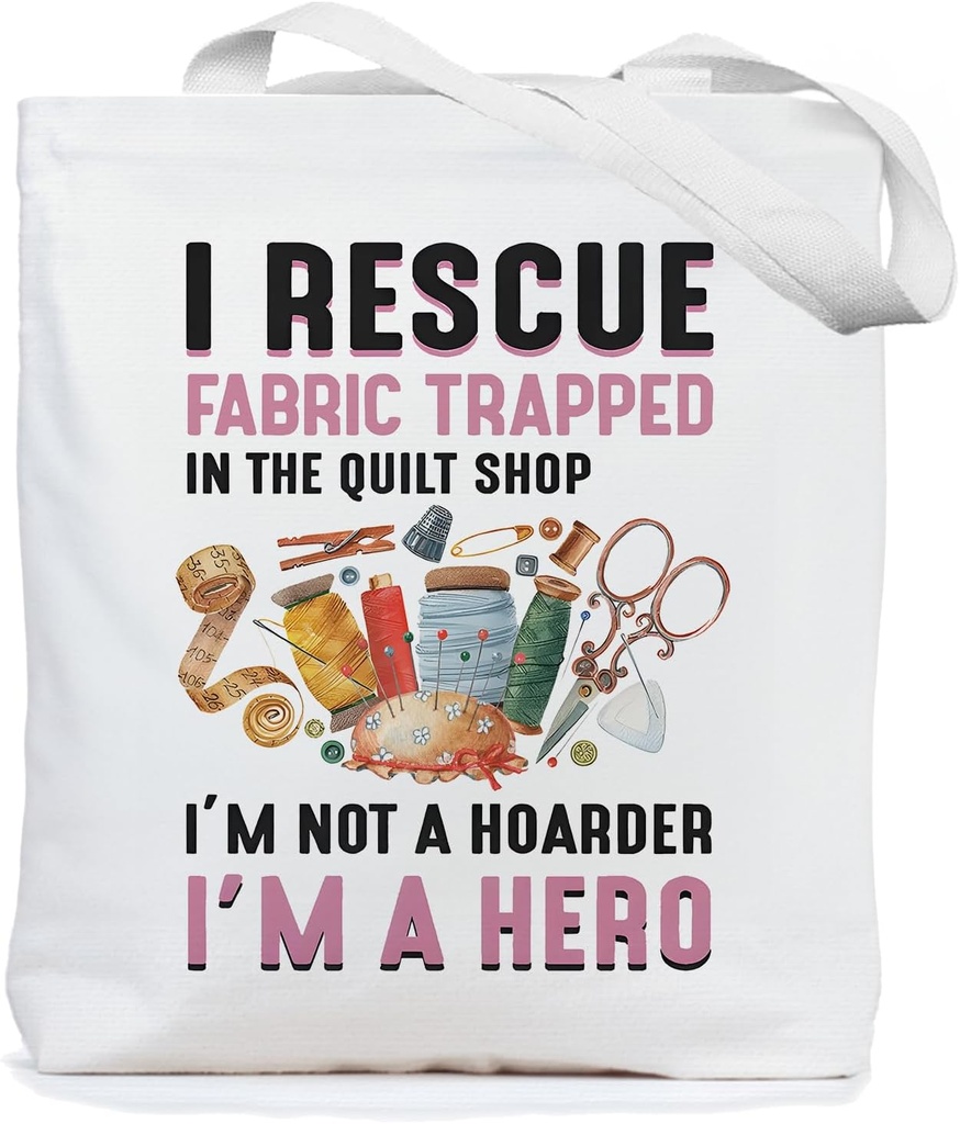 Chicimln Gifts for Knitters Tote Bag, Gifts for Sewers Sewing Lovers Women Canvas Tote Bags, Reusable Grocery Shopping Bags