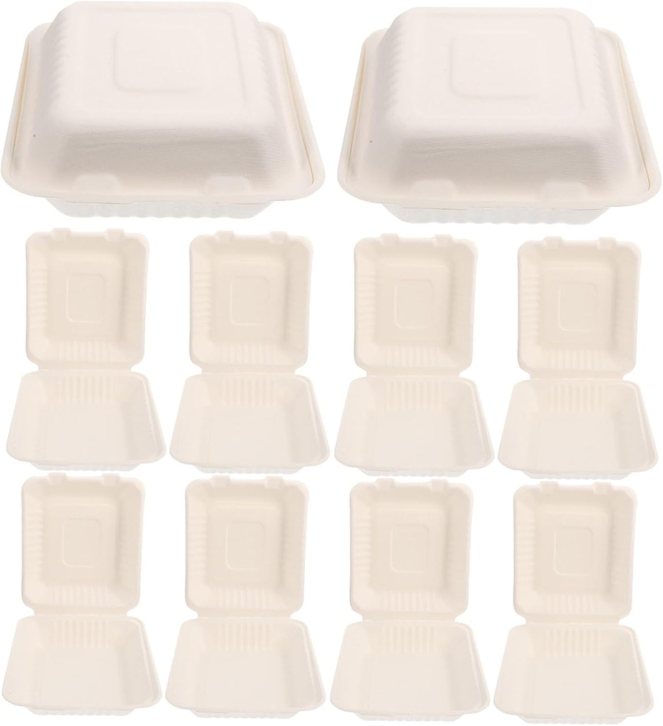 Mikinona 50pcs Disposable Takeout Boxes Set Paper Food Containers for Prep for Takeaway Catering and Picnics Lightweight and Portable Food Packaging