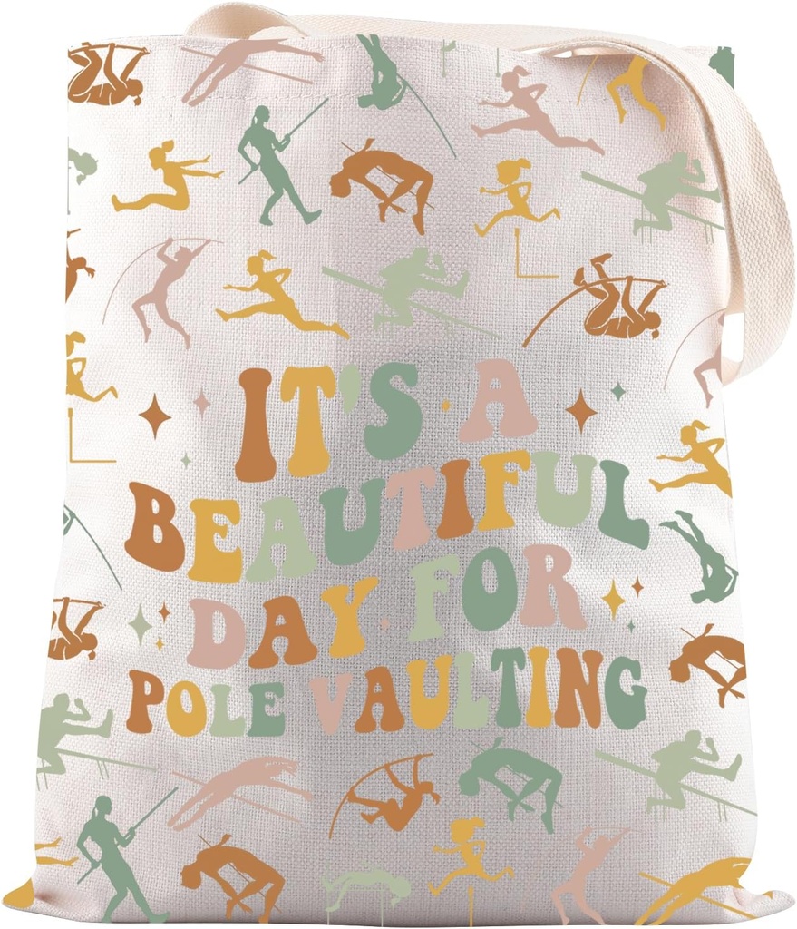 JNIAP Pole Vaulter Gift It's A Beautiful Day For Pole Vaulting Tote Bag Track And Field Gift