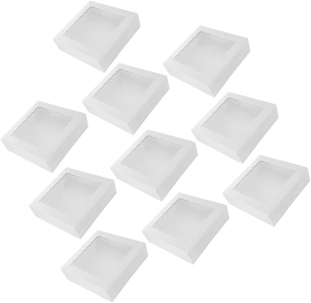 Sosoport 10pcs Window Cupcake Boxes Cake Boxes Single Use Packing Container Packing for Pies Donuts Cookies Muffins Chocolates