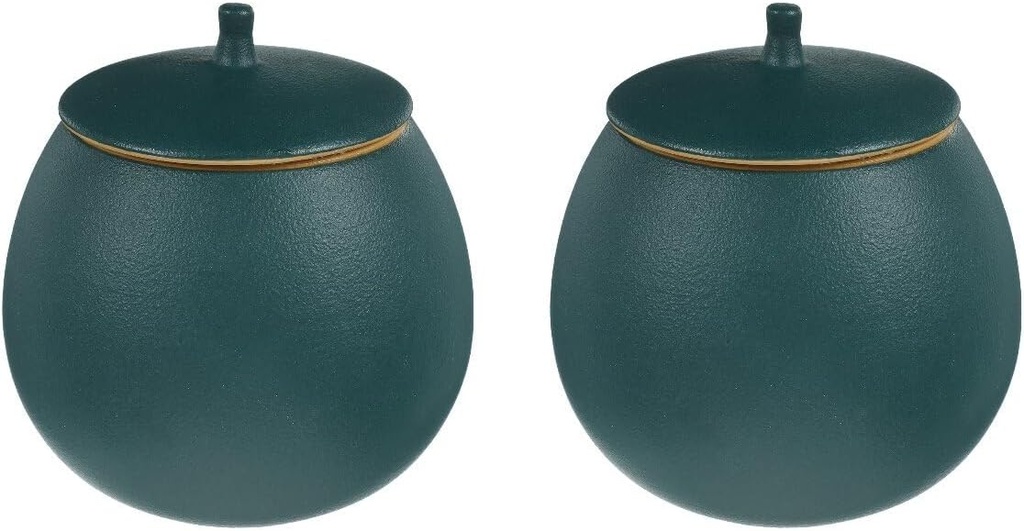 UPKOCH 2pcs Ceramic Sealed Tea Jar Decorative Tea Leaves Canister Airtight Lid for Storage Multi-functional Vintage Kitchen Storage Container for Sugar Cookies and Home