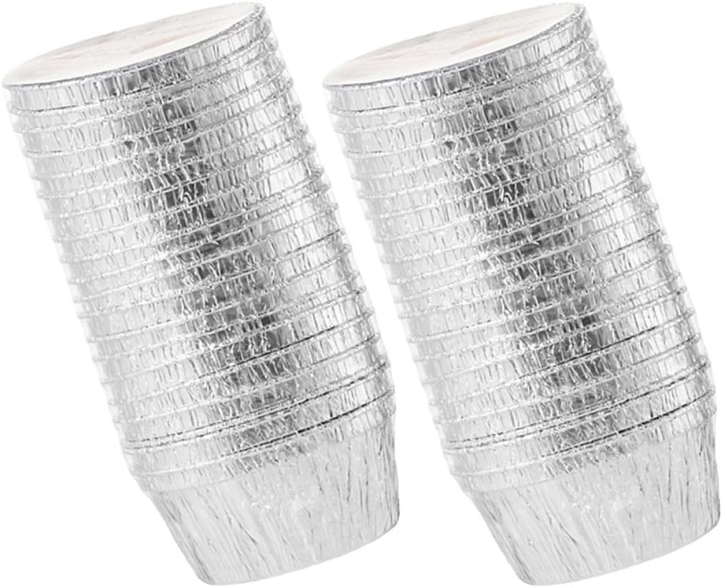 40pcs Foil Cupcake Baking Liners Tart Molds Greaseproof Muffin Holders for Desserts Pies and Cheesecakes Lightweight Portable Baking Cups for Home Kitchen and Cafes