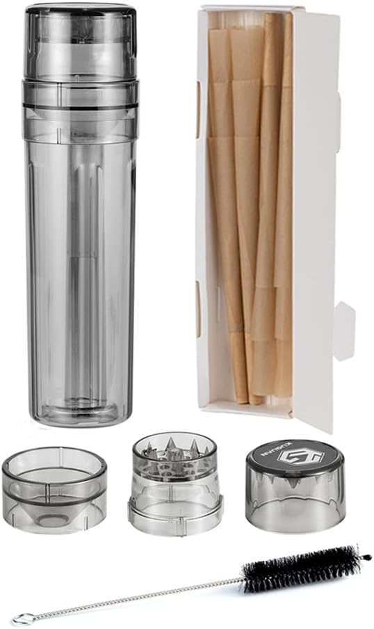 Portable Herb Spice Grinder & Rolling Machine - All-in-One Cone Loader for 12 Pre-Roll Cones