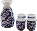 Sake Set, Saki Cups，Crafts Cup Ceramic Sake Set， Sake Set Japanese Sake Pot Set Traditional Sake Cup Hand Painted Design Porcelain Pottery Ceramic Crafts Wine Glasses Saki Cups 5 Piece,Jasmine (Color