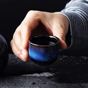 5-Piece Japanese Sake Set, Navy Blue Ceramic Wine Glasses, Warm/Cold Sake Service, Gift Set