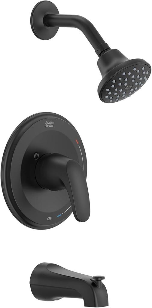 American Standard TU075508.243 Colony PRO Tub and Shower Trim Kit with Pressure Balance Cartridge, 1.75 GPM, Matte Black