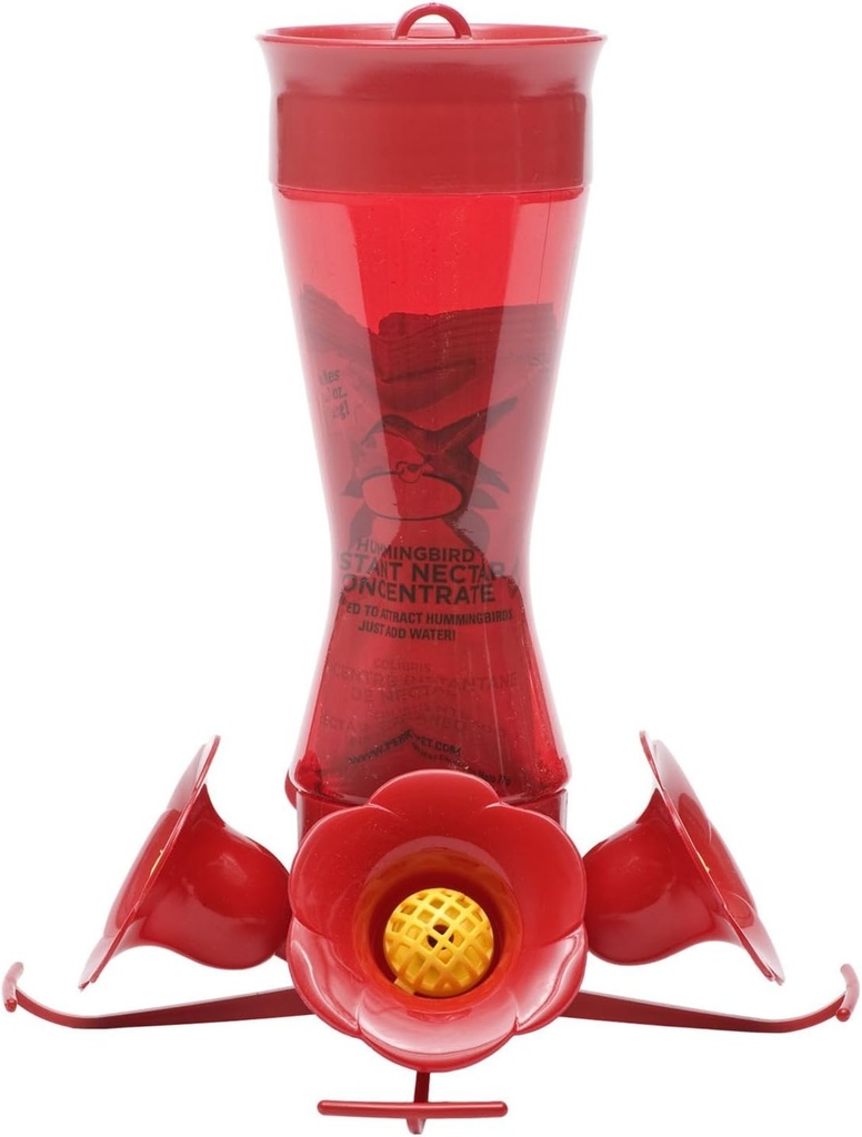 Perky-Pet Red Hummingbird Feeder - Pinch Waist Design for Easy Feeding - Humming bird Feeder for Outdoors - 403CP - 8 oz Capacity