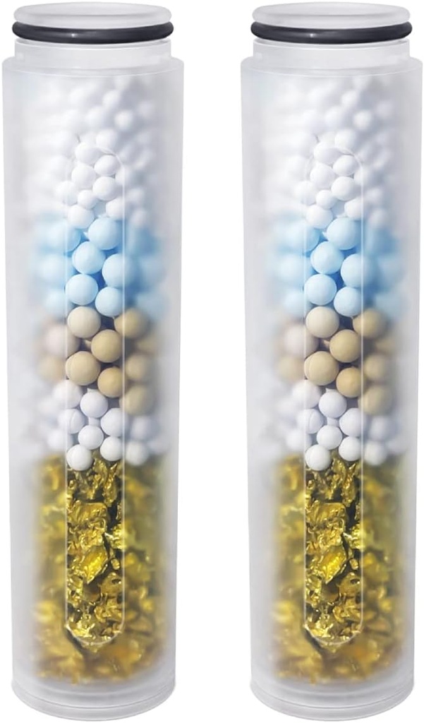 2PCS Shower Filter Replacement, Hard Water Softener, Upgraded KDF Filter Water Purifier Filter to Remove Chlorine, Heavy Metals & Sediments Impurities - 2 PACK