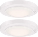 GRUENLICH LED Motion Sensor Flush Mount Ceiling Lighting Fixture, 8.7 Inch 11.5W 890 Lumen, Metal Housing, ETL Rated, 2-Pack, White Finish-3000K