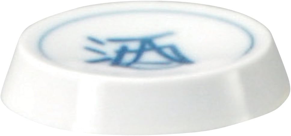 Yamashita Craft 14082620 Cup/Gui Cup, White, φ3.1 x 0.6 inches (8 x 1.5 cm), Navy Blue Puffer Fin Sake Lid