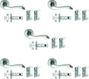 5 Set Internal 'Caris' Satin Chrome Lever on Rose Door Handles Pack Latch& Hinge
