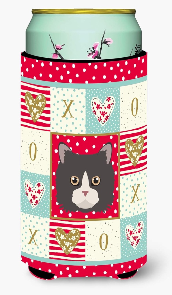 Caroline's Treasures CK5150TBC Poodle Cat Love Tall Boy Hugger, Red Can Cooler Sleeve Hugger Machine Washable Drink Sleeve Hugger Collapsible Insulator Beverage Insulated Holder