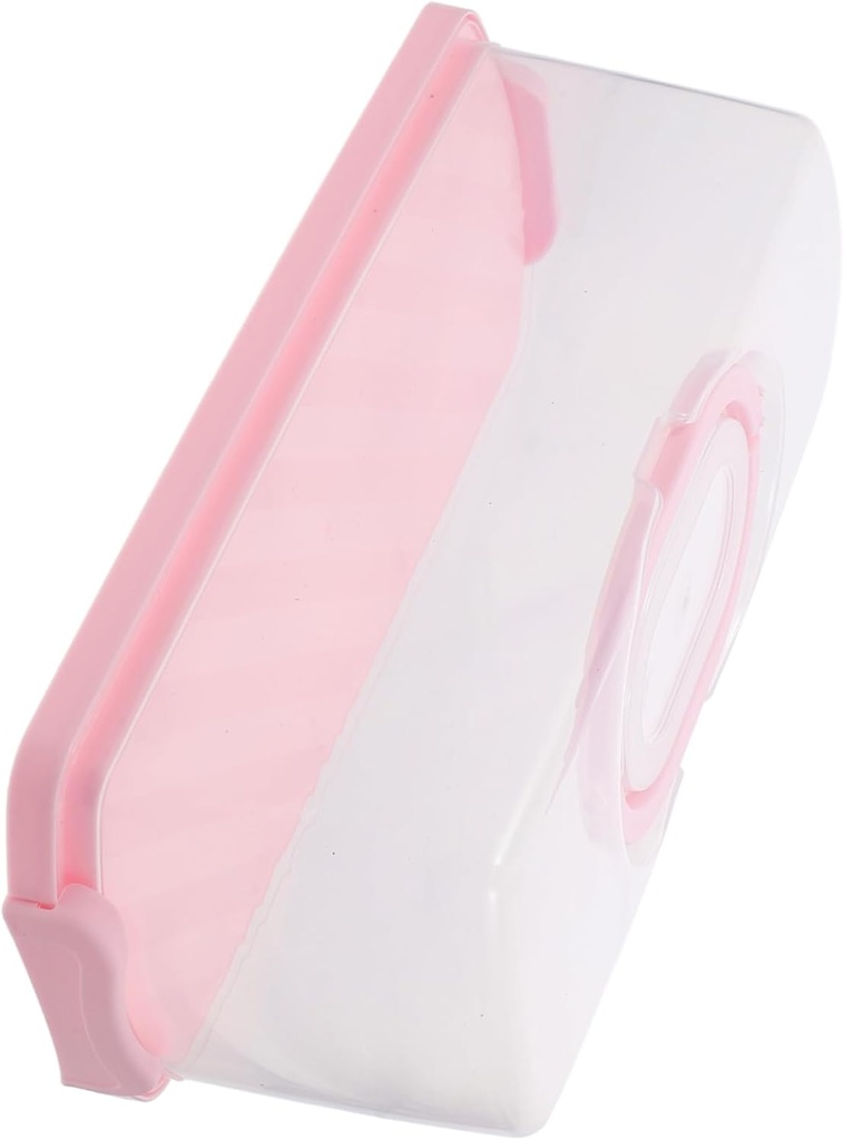 Portable Rectangular Cake Container with Lid Handheld Bread Box for Cakes Cookies and Loaf Bread Plastic Storage Bin