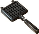 Baffect Non-stick Cast Aluminum Stovetop Waffle Iron, 5.7 Inches Camping Waffle Maker Pan, Portable Stove Top Aluminum Waffle Maker Pan for Family Breakfast Baking