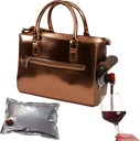 Primeware Insulated Drink Purse w/ 3L Bladder Bag | Thermal Hot and Cold Storage | Portable Drinking Dispenser for Wine, Cocktails, Beer, Alcohol | PU Leather Finish