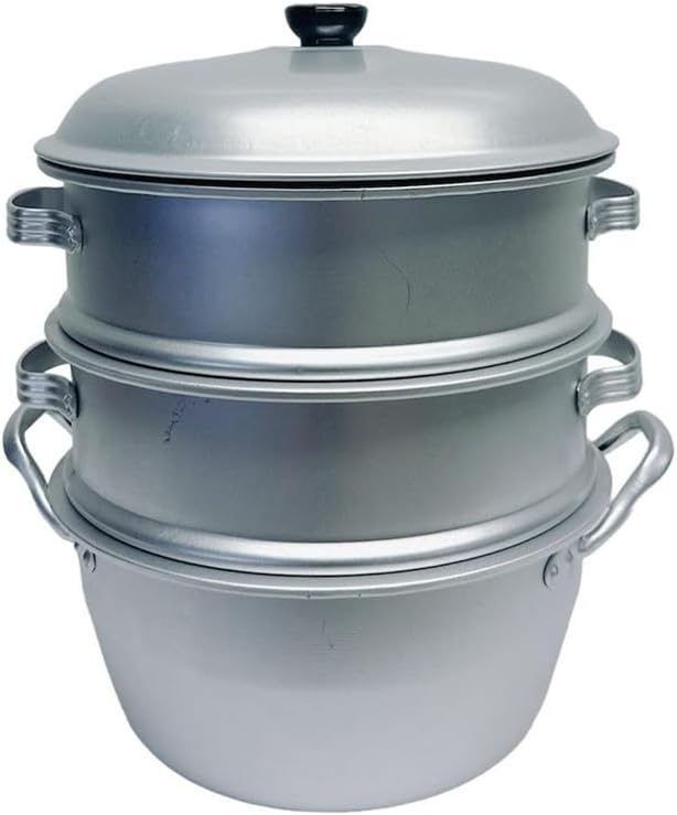 12"-30cm Food Steamer Aluminum 3-tier Steam Pot W/Lid for Vegetables, Seafood