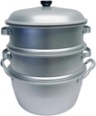 12"-30cm Food Steamer Aluminum 3-tier Steam Pot W/Lid for Vegetables, Seafood